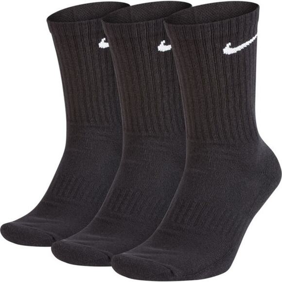 NWT Nike UnisexEveryday Cushion Crew Training Socks 3 Pairs Black/White XL